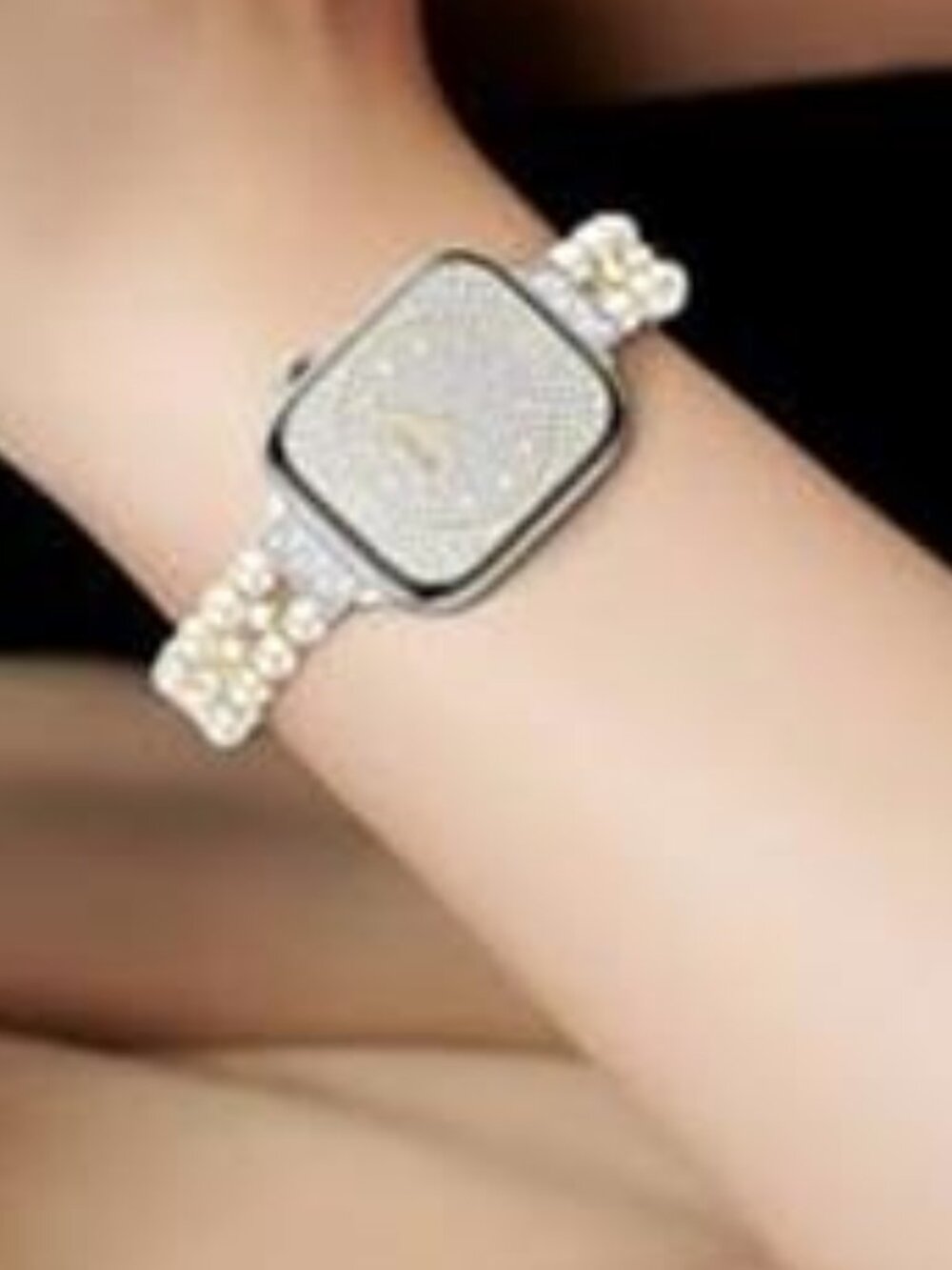 NEW Silver/Gold Luxury Pearl Apple Watch Band - Picture 3 of 4